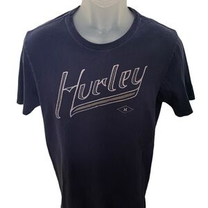 HURLEY Classic Logo Surf Hawaii Blue Tee Shirt Men M Medium